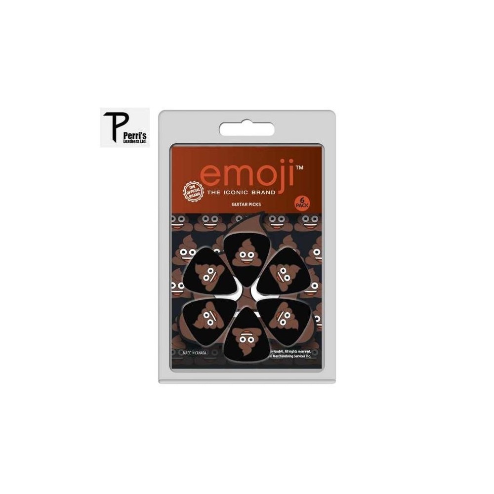 Perris LP-EMO4 blister con 6 púas emoticones Emoji Poop