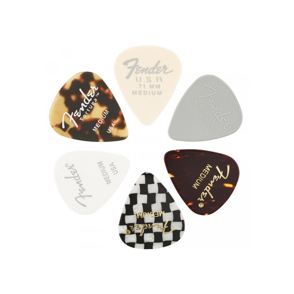 Fender 351 Material Medley Medium Pack 6 Púas