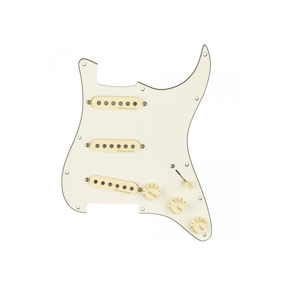 Fender Set Golpeador Parchment 11 Hole + Pastillas Vintage Noiseless SSS Aged White