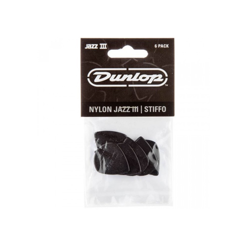 Dunlop Jazz III Stiffo 1,38mm Negra (Pack 6)