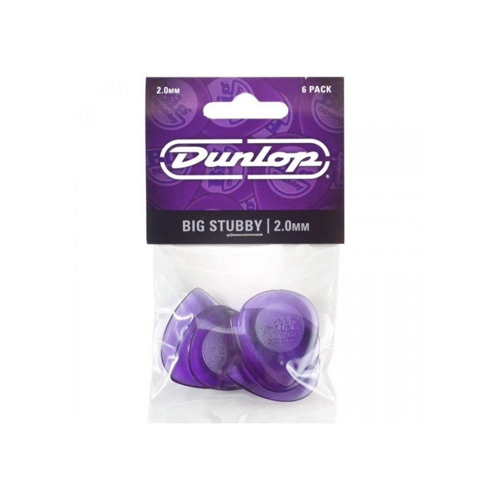 Dunlop Stubby Big Escudo 2,00mm Violeta (Pack 6)