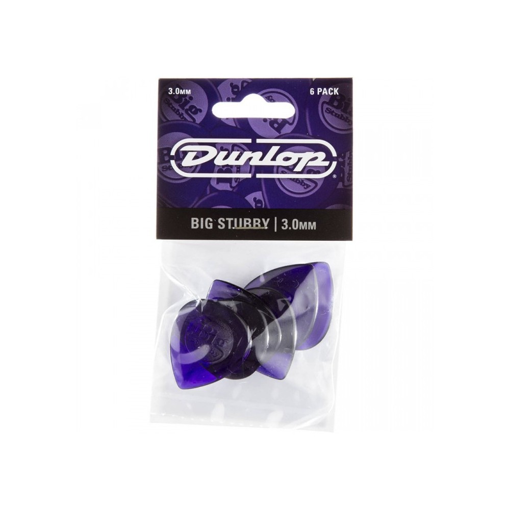 Dunlop Stubby Big Escudo 3,00mm Morada (Pack 6)