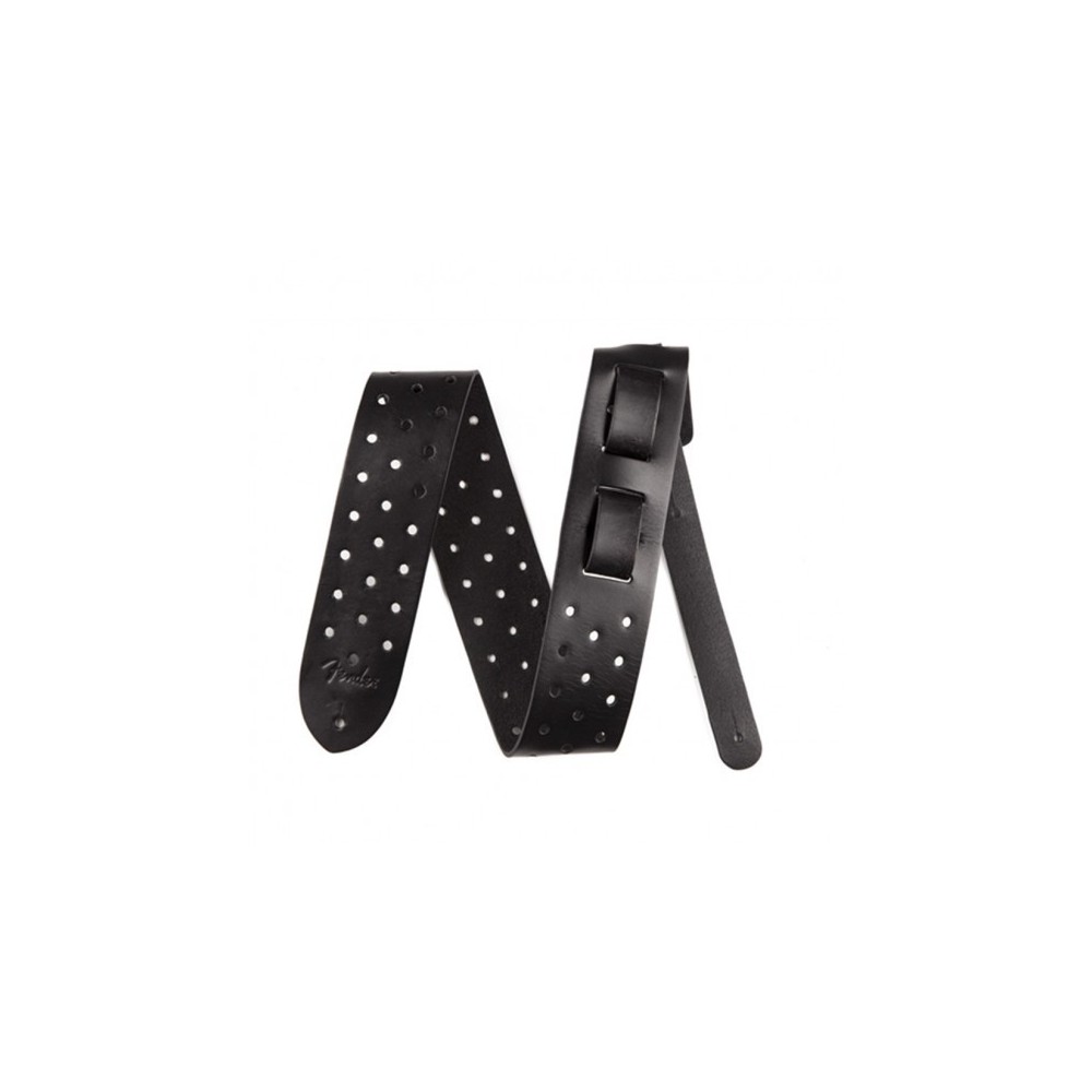 Fender Leather Punched Holes Black Correa 2,5