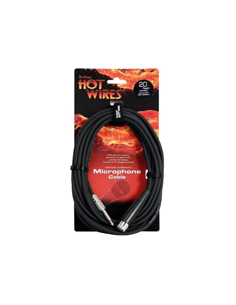 On Stage MC12-20HZ Cable Micro XLR-QTR 6,20m