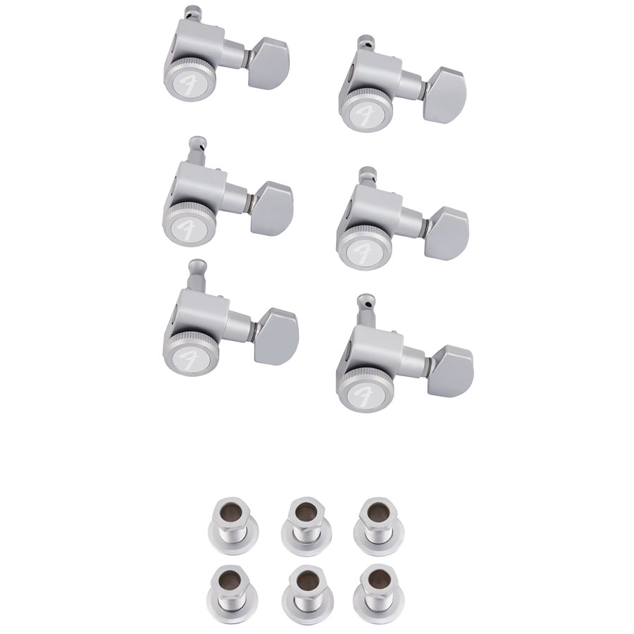 Fender Clavijero Locking Stratocaster/Telecaster Staggered Tuning Machines Brushed Chrome (6)