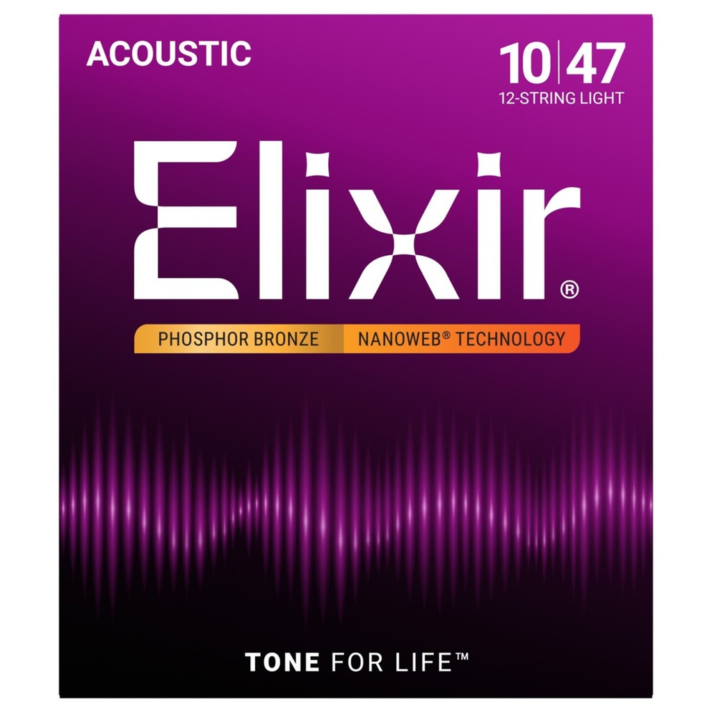 Elixir Nanoweb 92/8 Phosphor Bronze (10-47) 12 Cuerdas