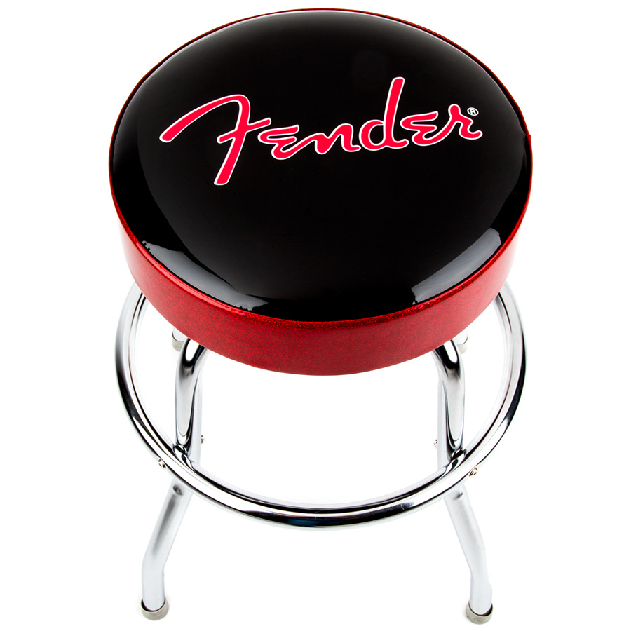 Fender Red Sparkle Logo Barstool Black/Red Sparkle 24&quot;