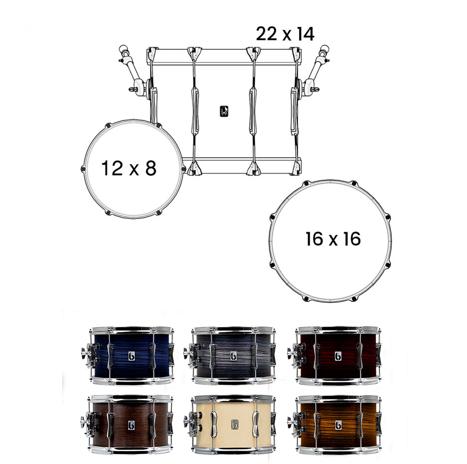 British Drum Co. Lounge Club Kit 22&quot; LON-22-CB