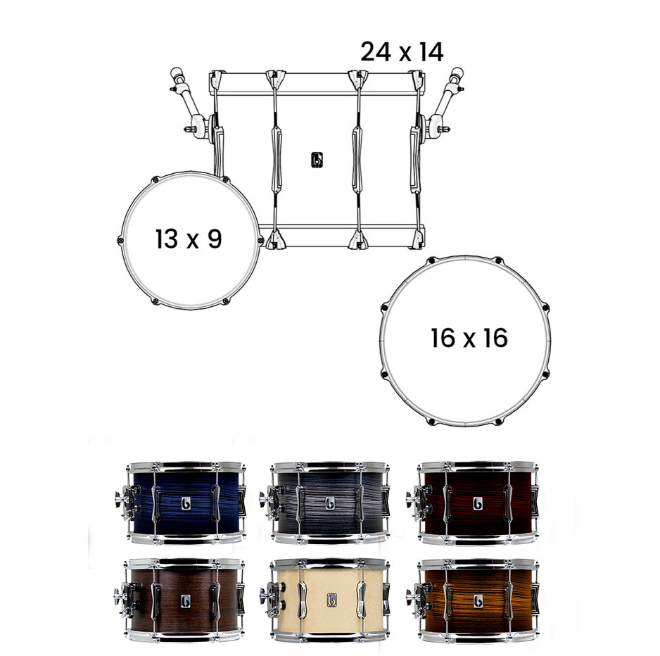 British Drum Co. Lounge Club Kit 24&quot; LON-24-CB