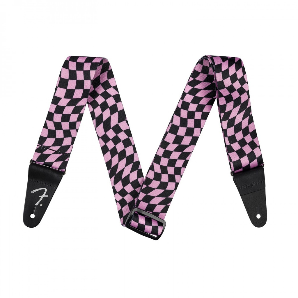 Fender Wavy Checkerboard Polyester Strap Pink
