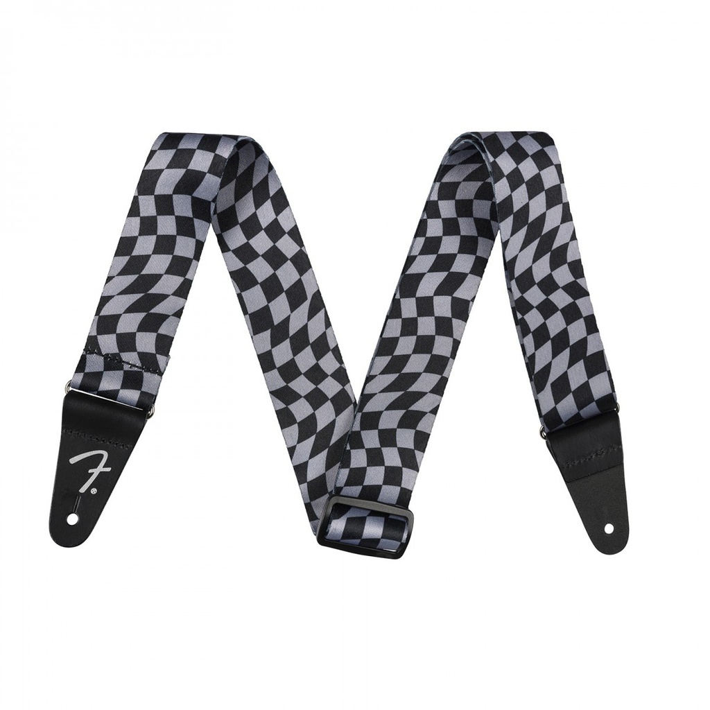Fender Wavy Checkerboard Polyester Strap Gray