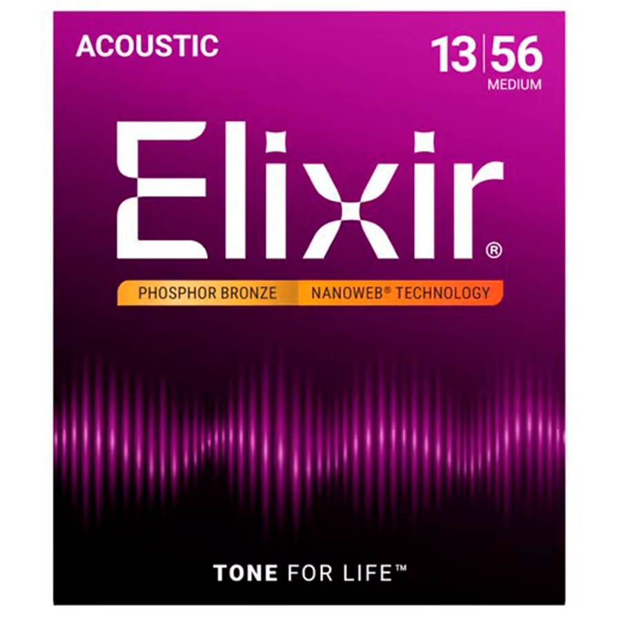 Elixir Nanoweb Medium Phosphor Acústica (13-56)