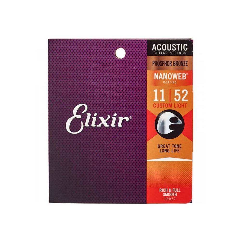 Elixir Nanoweb Custom Light Phosphor Acústica (11-52)