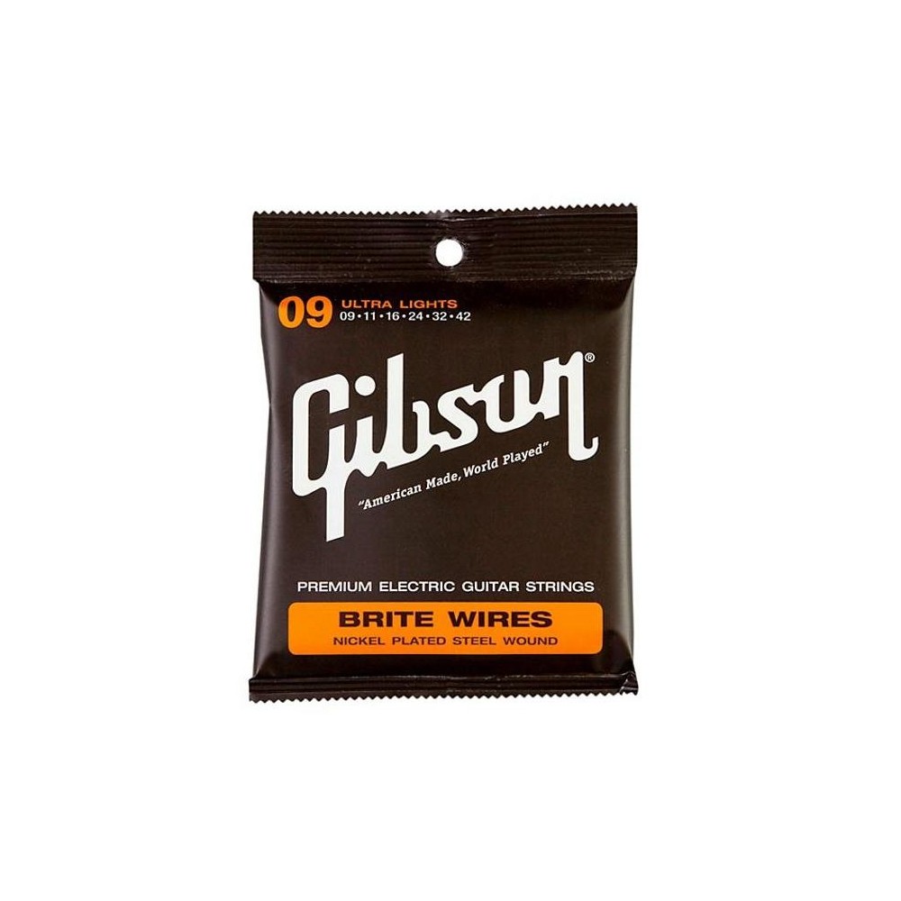 Gibson SEG-700UL Brite Wires Juego Eléctrica 09-42 Ultra Light