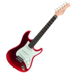 [GUITELEEKO007] Eko Strato S100 Chrome Red 3/4