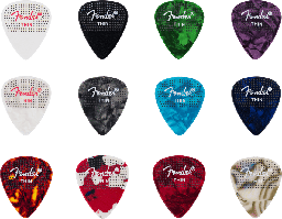 [PUASGUIFEN098] Fender 351 Dotted Celluloid Picks Thin (Pack 12)