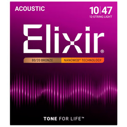 [JUEGGUIELX017] Elixir Nanoweb Light 12 Cuerdas Acústica (10-47)